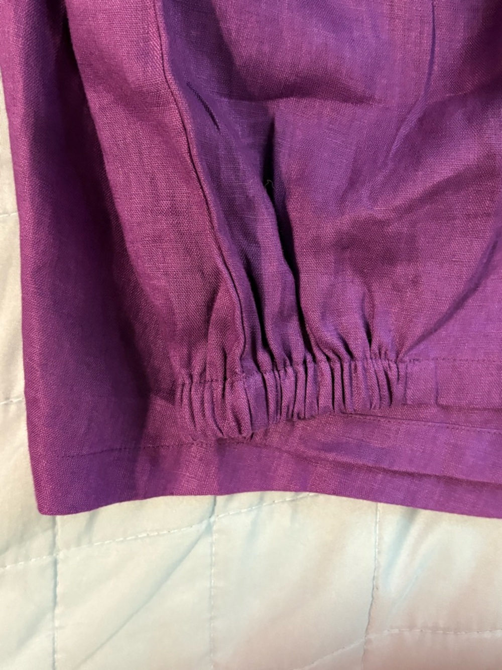 Lintico Sofia 100% linen purple midi length 3/4 sleeve dress - Picture 13 of 16